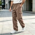 thumbnail image 7 of WIZUTIZ Men's Corduroy Jogger Pants Elastic Waist Relaxed Fit Solid Color Casual Lounge Pockets Trousers, 7 of 7