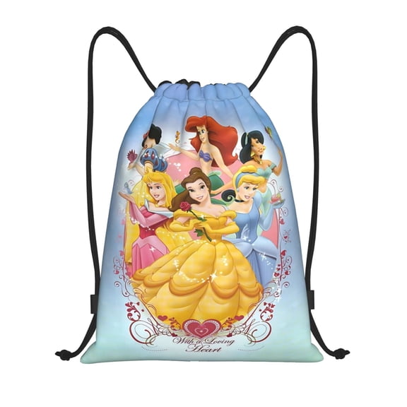 Princes Drawstring Backpack,Sackpack String Bag Water Resistant Beach Bag for Gym Shopping Sport Yoga