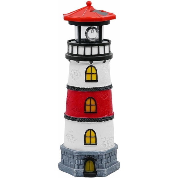 Solar House Statue, Waterproof, Rotating Light, Outdoor