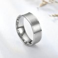 thumbnail image 2 of Anillos de titanio Alianza de boda de 8 y 6 mm en ajuste cómodo mate para hombres y mujeres de 6 mm oso de fresa Juguete, 2 of 3
