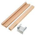 thumbnail image 4 of Unique Bargains 4pcs Wooden Drawer Slides with Metal Slide Glide Bracket, Wood Center Guide Track, 12' (30 CM), 4 of 5