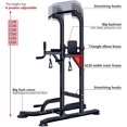 thumbnail image 3 of Multi Function Power Tower Dip Station Strength Training Exercise Bar for Home Gym, Adjustable Height Dip Stand, Black, 3 of 5