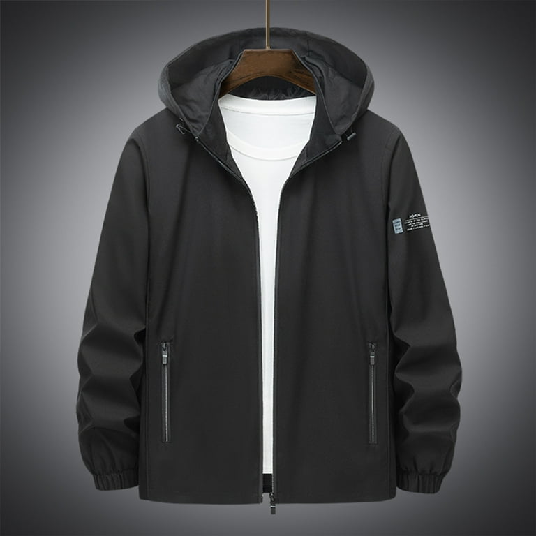 LEEy-world Mens Leather Jacket Men's Thick Winter Jackets with Hood Lining  Cotton Jackets Work Jackets with Cargo Pockets Black,XL - Walmart.com