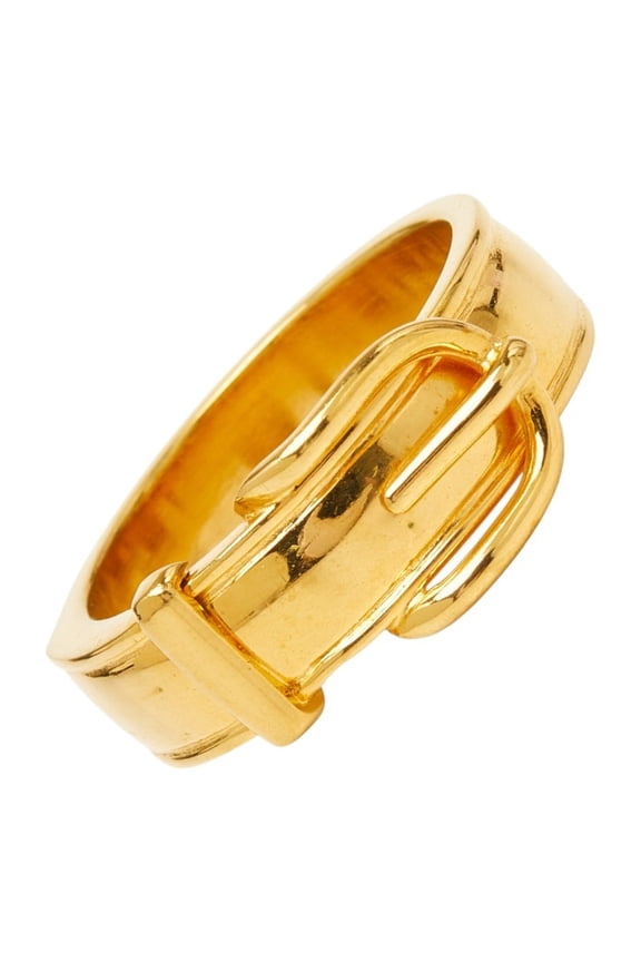 Pre-Owned Hermes Ceinture Scarf Ring, Gold Plated (GP), Women's