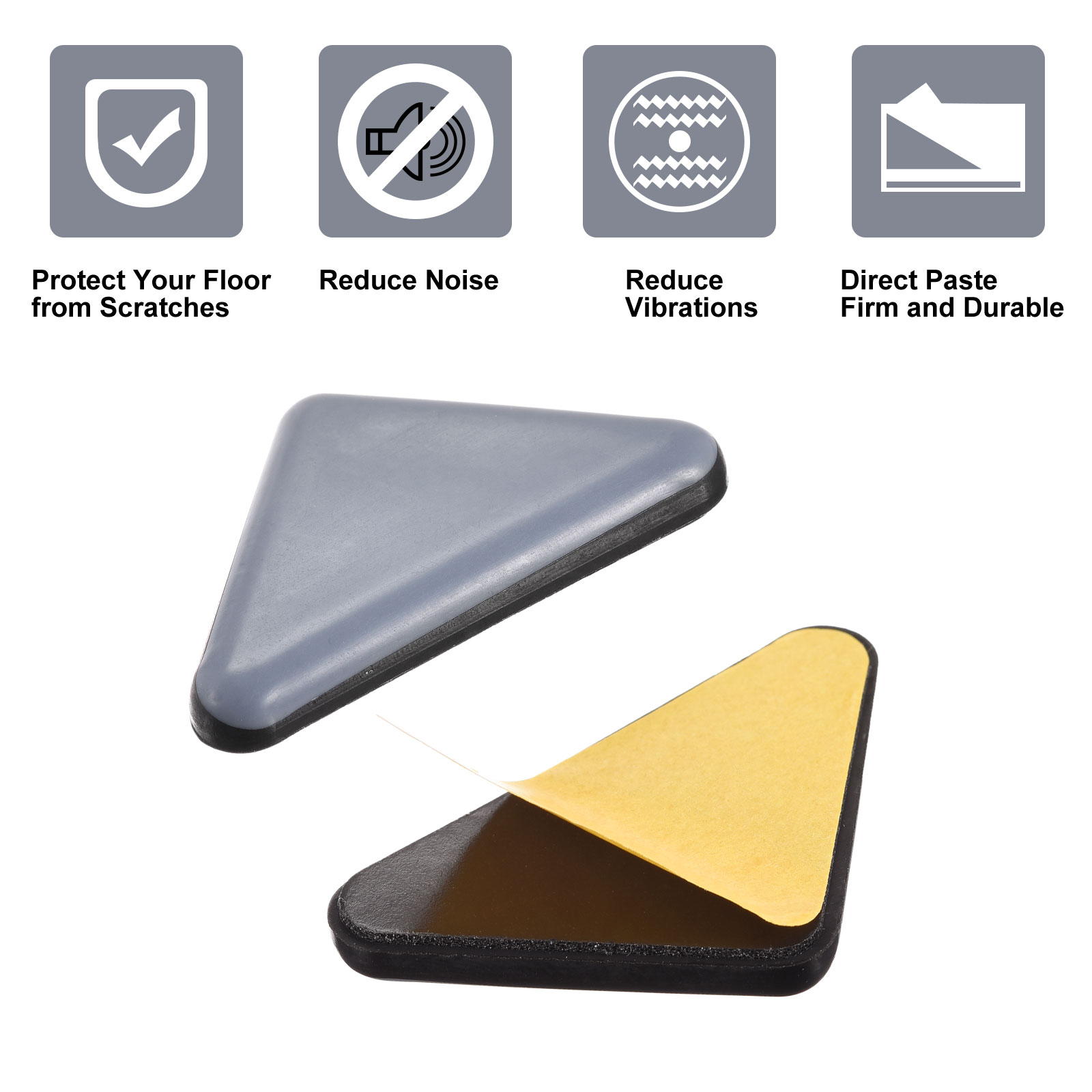 Unique Bargains Durable Triangle Furniture Sliders Adhesive Self Stickers 4 Pcs