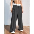 thumbnail image 6 of Women'S Wide Leg Pants Casual High Waisted Trousers Long Straight Suit Pant, 6 of 9