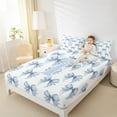 thumbnail image 4 of Feelyou Blue Princess Bowknot Full Size Sheets for Kids, Initial T Letter Bed Sheets, Watercolor Ribbon Sheet Sets, Luxury Bedroom Decor, 4-Piece, 4 of 7