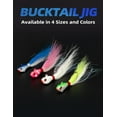 thumbnail image 7 of BLUEWING 2pcs Bucktail Jig Lure with High Carbon Steel Hook 2oz Lead Head Jig Hair Jig Saltwater Freshwater Lures Fluke Lure for Bluefish, Bass Fishing, 7 of 7