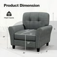 thumbnail image 5 of Spaco Modern Upholstered Accent Chair with Rubber Wood Legs, Leisure Sofa Chair for Living Room, Bedroom, Dorm, Gray, 5 of 6