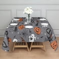 thumbnail image 3 of Halloween Gray Ghosts Cats and Pumpkins Square Tablecloth,Waterproof Square Table Cover,Wipeable Spillproof Washable Table Cover for Home Kitchen Party Decor 42"X42"(107x107cm), 3 of 6
