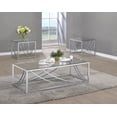 thumbnail image 2 of Lille 3-piece Glass Top Coffee And End Table Set Chrome, 2 of 6