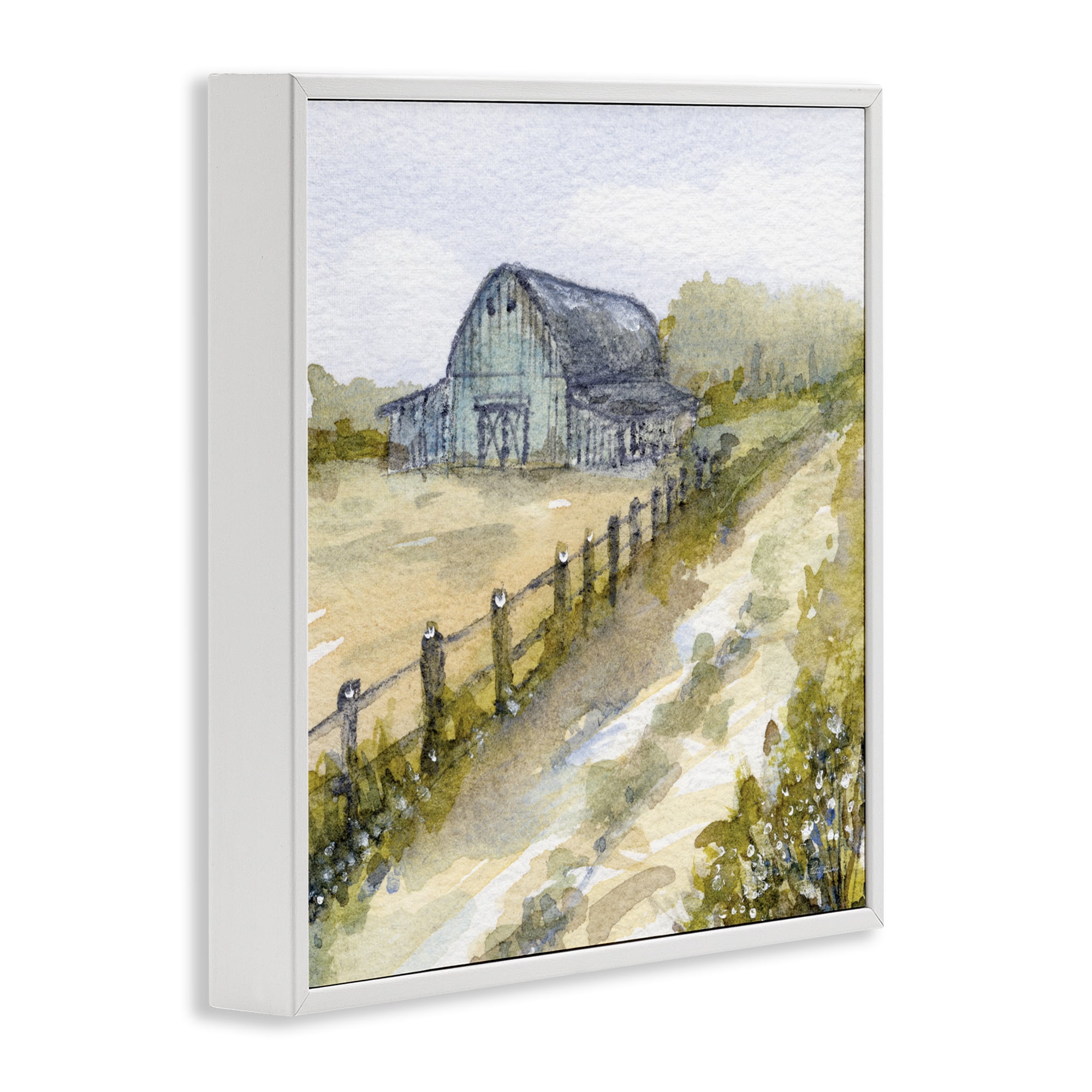 Stupell Industries Blue Barn Lane White Framed Giclee Art, design by Patti Bishop