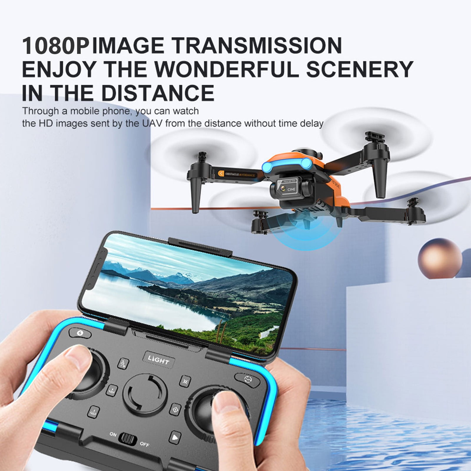 ESULOMP Foldable Drone with Dual 1080P WiFi Camera for Adults and Kids; Gesture Control RC Quadcopter with Batteries