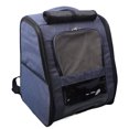 thumbnail image 4 of Mochila transportadora de mascotas de gran capacidad, de poliéster, antiestrés, multiusos, con bolsa lateral para perros y gatos al aire libre, color azul oscuro, L, 4 of 14