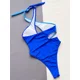 thumbnail image 3 of Bikini de un hombro para mujer, traje de baño pequeño con realce, cintura alta, diseño Floral, Rosa 3D, color negro, 2024, 3 of 5