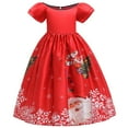 thumbnail image 2 of Robes de Princesse de Noël pour Filles Bébés 5-14 Ans Jupe de Performance Père Noël Robe Flocon de Neige Occasion Spéciale Robe de Danse Robe de Fête, 2 of 7