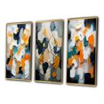 thumbnail image 3 of Designart "Happiness in Orange Minimalist Abstract Painting II" Abstract Painting Framed Wall Art Set Of 3 - Blue Modern Frame Gallery Wall Set For Home Decor, 3 of 6