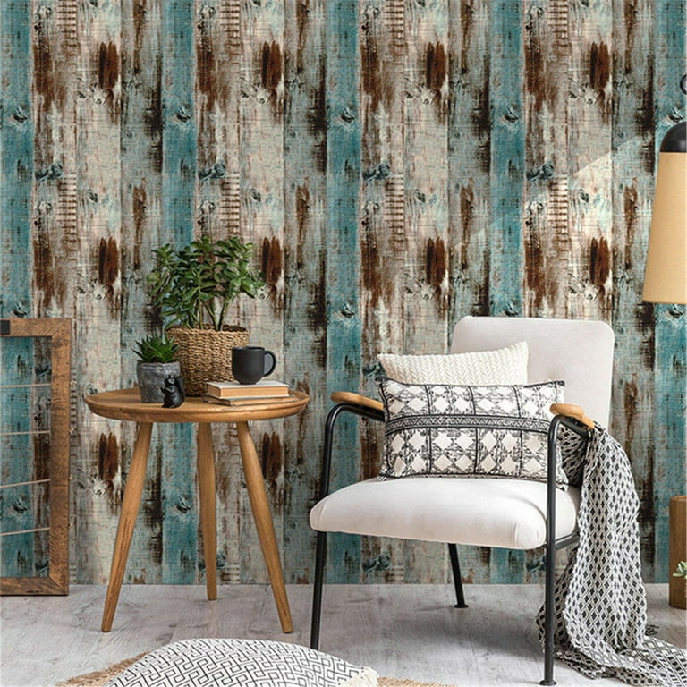 Negj Faux Wood Look Textured WallpaperVintage Rustic Shiplap Peel and Stick Wallpaper Self Adhesive Waterproof Contact Wall Ship Lap Wall Paper