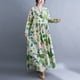 thumbnail image 4 of Vestido Irfora Vestido suelto de mujer Vintage estampado manga larga cuello redondo cintura alta Casual vestido de vacaciones Irfora Vestido, 4 of 5
