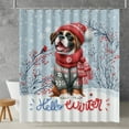 thumbnail image 2 of Hello Winter Boxer Smiling in Red Scarf Hat Welcome Christmas Shower Curtain Boxers Dog Lover Gifts Idea Waterproof Bathroom Bathtub Curtain - 00017, 2 of 5