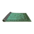 thumbnail image 2 of Ahgly Company Indoor Round Oriental Turquoise Blue Traditional Area Rugs, 4' Round, 2 of 4