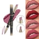 thumbnail image 4 of Lápiz labial de doble punta resistente al agua, de moda, antiadherente, que no se decolora, delineador de labios mate, de larga duración, automático, para mujer, 4 of 5