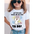 thumbnail image 1 of 1pc SCKMEU Cute Kitten Print T-Shirt for Girls, Crew Neck, Short Sleeve, Casual Comfort Fit, Animal Pattern Knit Top for Spring/Summer/Fall, SCKMEU, Cute Style, Conventional Version, Spring/Summer/Au, 1 of 4