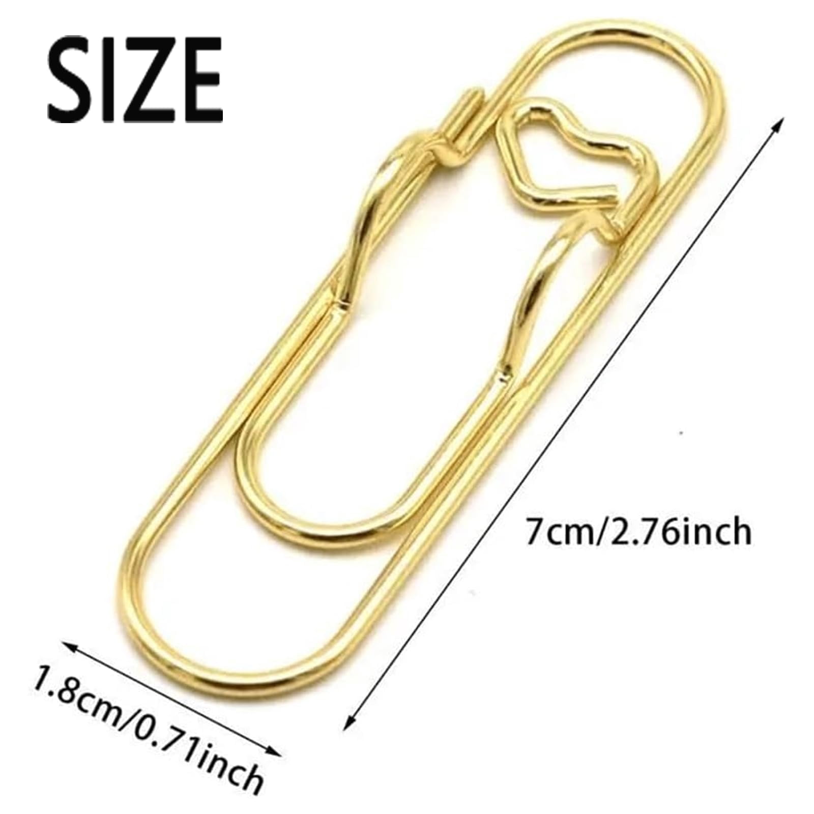 Oversized Paper Clip with Pen Holder, 4 Colors Heart Shaped Metal Pens Holders Clips, Reusable Carbon Steel Paperclip Pen Holder for Notebooks Papers Planner Jumbo Office Supplies
