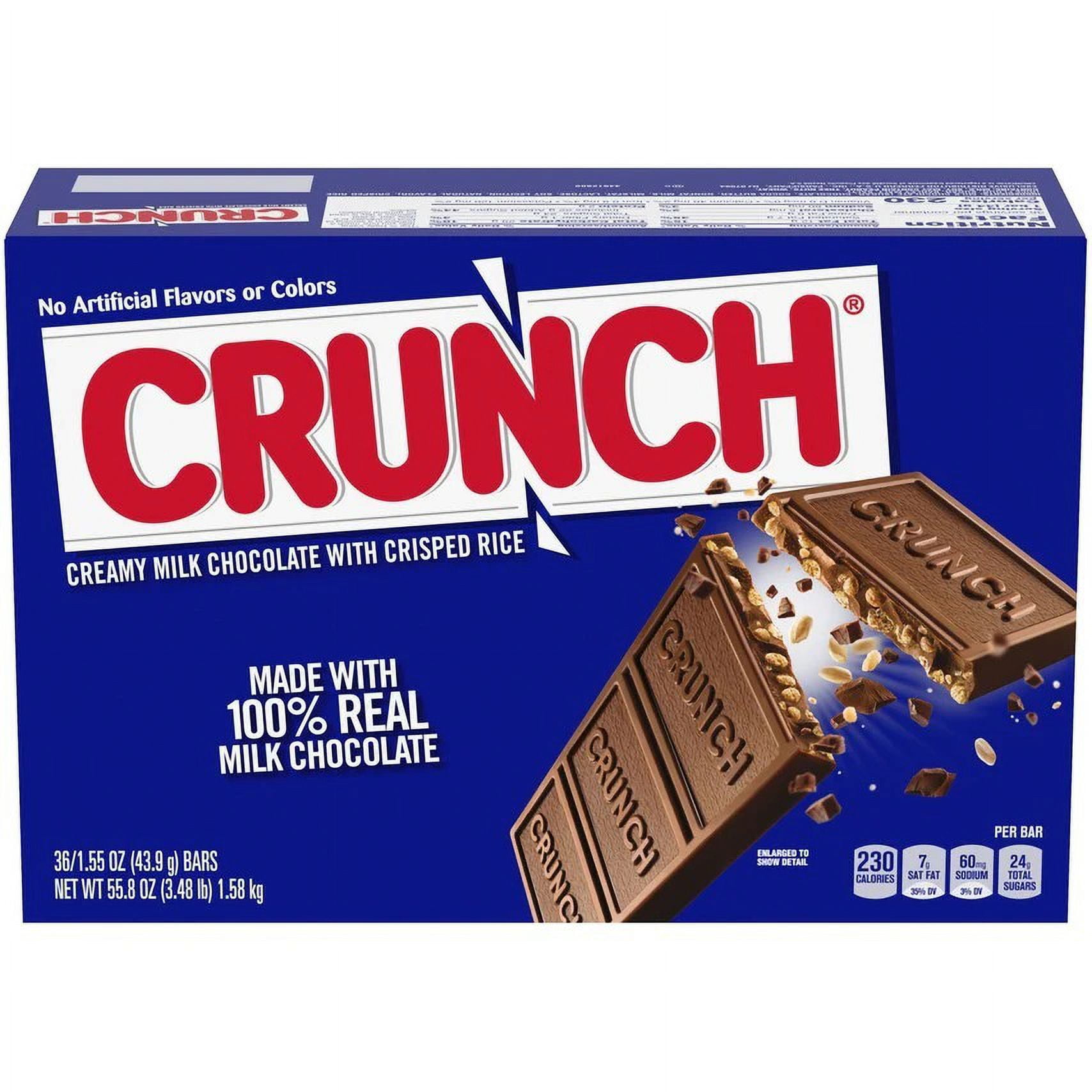 RADYAN Crunch Candy Bars, Creamy Milk Chocolate with Crisped Rice, 18-Piece, 1.55 oz