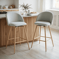 thumbnail image 6 of Homy Casa 26" Swivel Counter Height Bar Stools, Set of 2, Cloud Grey Fabric, 6 of 9
