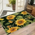 thumbnail image 4 of Sunflower Rugs for Bedroom, Yellow Flower Area Rug, Floral Botanical Rugs, Black Carpet, Sunflower Home Decor Gifts 3x4ft Small, 4 of 6
