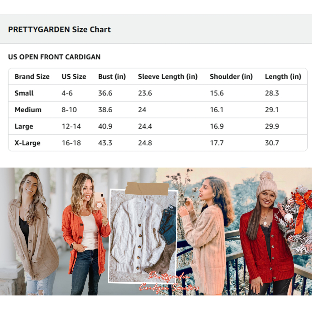 Prettygarden Women's Open Front Cable Knit Cardigan photo 6