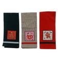 thumbnail image 1 of Embedded Holiday Print On Solid Cotton Kitchen Towel (Asstd) - Set of 3, 1 of 3