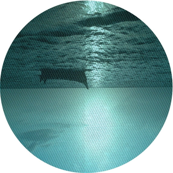 Ahgly Company Indoor Round Patterned Medium Teal Green Area Rugs, 6' Round