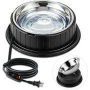 Heated Water Bowl for Dog Cat with Thermostatic Control, 55W 80oz Removable Stainless Steel Heated Dog Pet Bowl with Anti Chew Cord