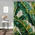 thumbnail image 2 of GOSMITH Palm Leaves Decorative Tropical Palm Leaves Jungle Leaf Outdoor Shower Curtain for Bathroom Decoration White, 2 of 7