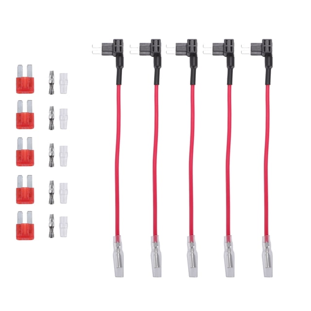 Unique Bargains 5 Set Universal Car Fuse Tap and Circuit Adapters 12V with 10A Blade Type Fuses
