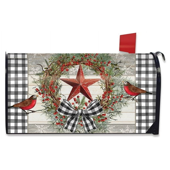 Briarwood Lane Berry Wreath Barnstar Winter Mailbox Cover