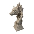 thumbnail image 2 of Escultura de Cabeza de Lobo Macarena Adorno de Mesa Gris, 2 of 8