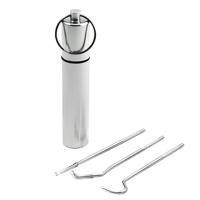 Soins Dentaires Kit d'Hygiène Dentaire en Acier Inoxydable 3 Pcs Sonde Racloir Outil