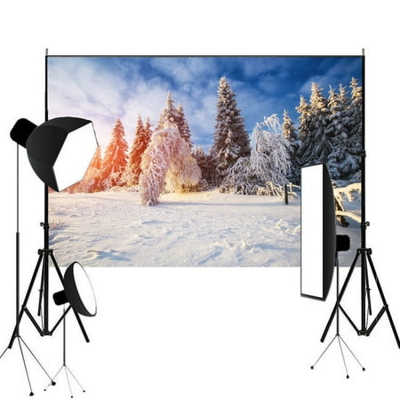 Image of White Snow Backdrop 7x5ft Winter Photography Background Christmas Backdrops Vinyl Winter Snow Forest Scene Photography Backgrounds Studio