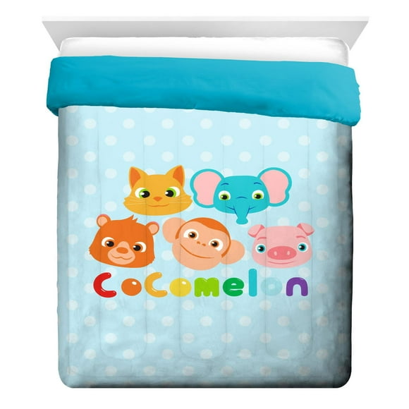 Cocomelon Animaux Douillette Réversible pour Lit 1 ou 2 Places