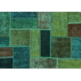 thumbnail image 1 of Ahgly Company Machine Washable Indoor Rectangle Patchwork Turquoise Blue Transitional Area Rugs, 7' x 10', 1 of 4
