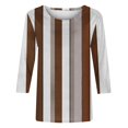thumbnail image 5 of Women Striped Shirts 3/4 Sleeve Blouses Lady Plus Size Tunic Shirt Top Crewneck Pullover Tee Tops, 5 of 5