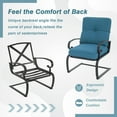 Outdoor Bistro Set 3Piece Spring Metal Lounge Cushioned Chairs and