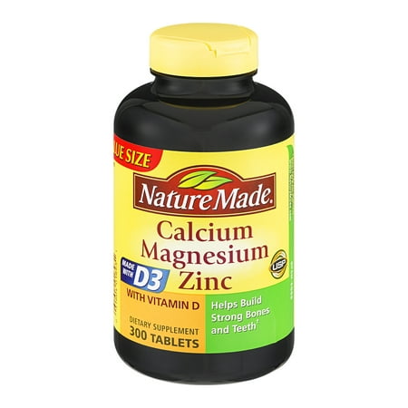 Nature Made Calcium, Magnesium & Zinc + Vitamin D Tablets, 300 (Best Calcium Magnesium Zinc Supplement)