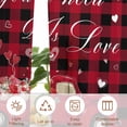 thumbnail image 6 of Semi Sheer Window Curtains 45 Inches Long, Valentine's Day Rod Pocket Voile Silky Chiffon Curtain Treatment Drapes for Kitchen, Living Room, Black Red Plaid Love Heart Roses Truck 52"x45", 2 Panels, 6 of 9
