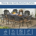thumbnail image 5 of 9-Piece Patio Cast Aluminum Dining Set, 8 Person Outdoor Dining Furniture Set, includes 84" Oval Table and 8 Cushioned Chairs with Umbrella Hole for Patio Deck Garden, Tan, 5 of 7