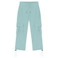 thumbnail image 5 of KAUOD Youth Fleece Warm Cargo Sweatpants Boys Girls Baggy Wide Leg Straight Joggers Pants Kids Plain Elastic Waist Pants, 5 of 7