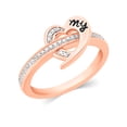 thumbnail image 2 of CARATS FOR YOU 1/6cttw White Natural Diamond In 14K Rose Gold My Heart Personalized Ring (0.16 Carat, I-J Color, I2-I3 Clarity), Ring Size-9, 2 of 5